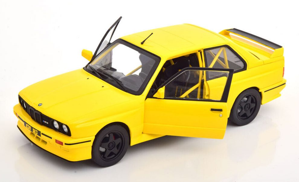 1 18 BMW E30 M3 1990 Streetfigher Geel SDmodelcartuning Com