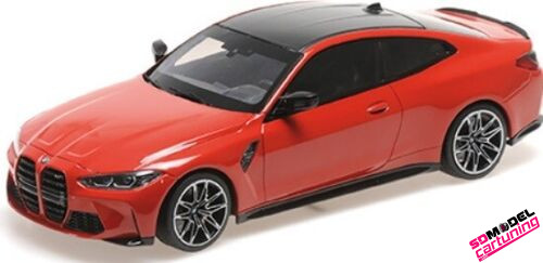 2020 BMW M4 Red Metallic with Carbon Top Limited Edition to 720 pieces  Worldwide 1/18 Diecast Model Car by Minichamps