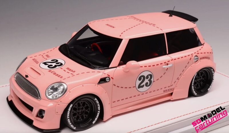 1:18 Mini Cooper LB Performance Liberty Walk - Roze - immagine 2