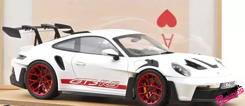 1:18 Porsche 911 GT3 RS - 2022 - White & Pyro red. - Afbeelding 4