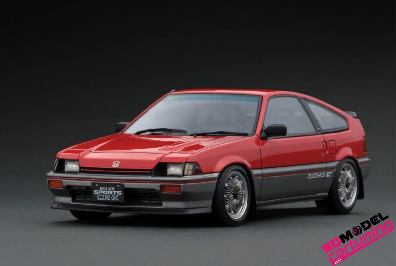 1:18 Honda Ballade Sports CR-X SI - Rosso - Include piastra di base deluxe