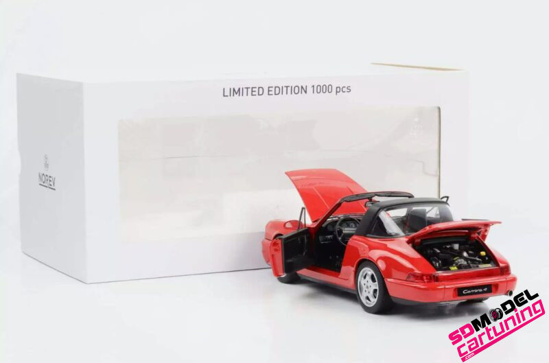 1:18 Porsche 911 964 Carrera 4 Targa - 1990 - Rood - Gelimiteerde Editie - Imagen 5