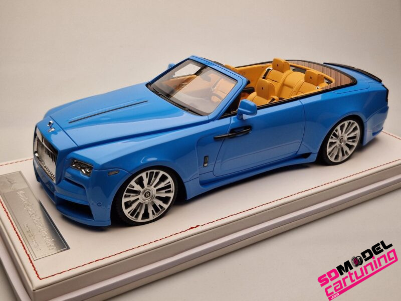 1:18 Rolls Royce Novitec Spofec Dawn Overdose - Blu/Argento - Include scatola vetrina + piastra base di lusso