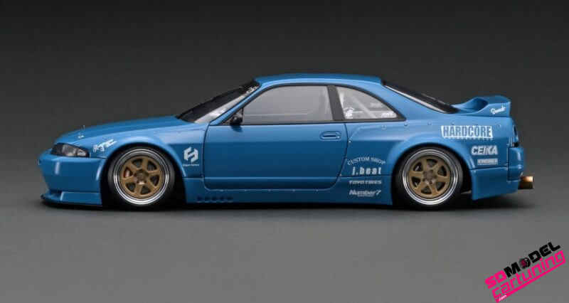 1:18 Nissan Pandem R33 GT-R - Blauw - Inclusief luxe grondplaat - Afbeelding 3