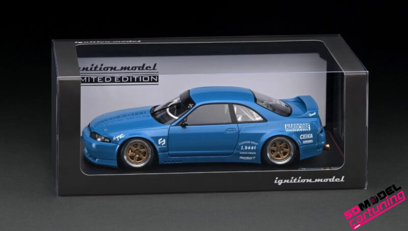 1:18 Nissan Pandem R33 GT-R - Blauw - Inclusief luxe grondplaat - Afbeelding 4