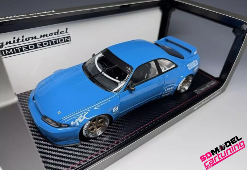 1:18 Nissan Pandem R33 GT-R - Blauw - Inclusief luxe grondplaat - Afbeelding 5