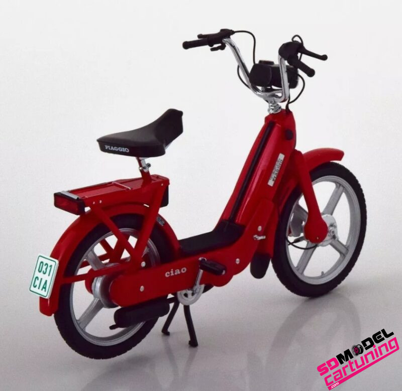 1:10 Vespa Paggio Ciao Bromfiets - Rood - Afbeelding 2