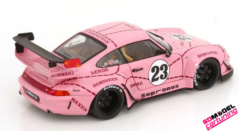 1:18 Porsche 911 - 993  RWB Bodykit Sopranos #23 - 2020 - Roze - Afbeelding 5