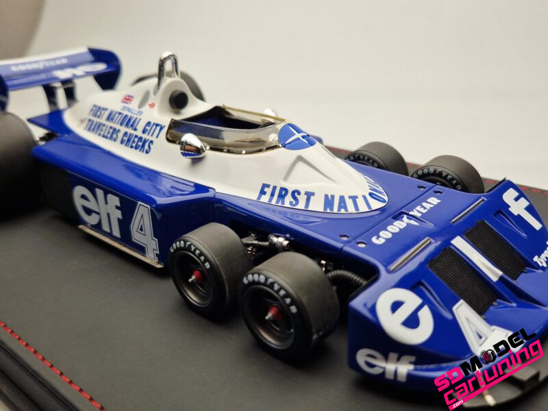 1:18 Tyrell P340  #4 Patrick Depailler - 1977 - Inclusief luxe Grondplaat+Vitrinebox - Imagen 5